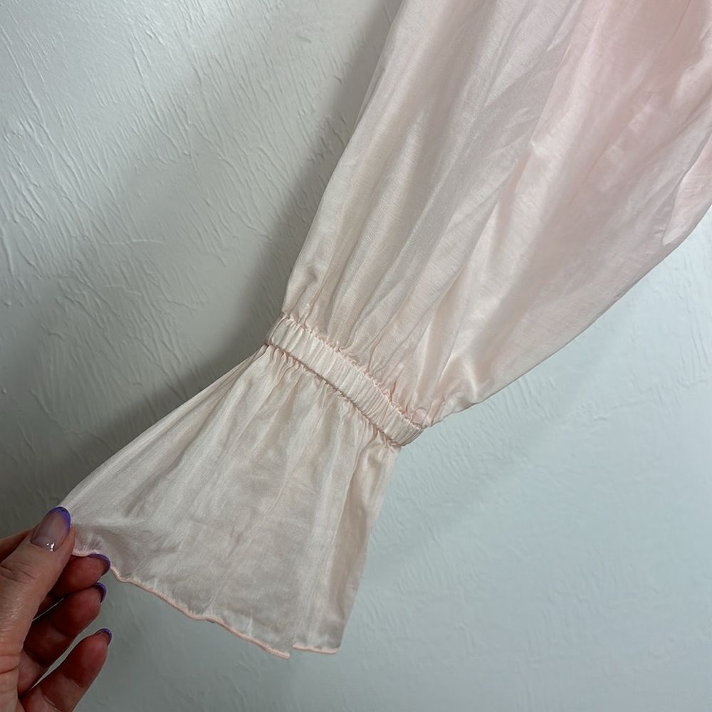 The Tailor & His Lover Bow Bow Shirt Oversized Fit In Pale Pink Size S - Picture 5 of 11